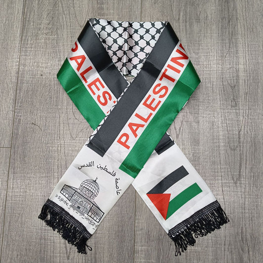 Satin Palestinian Flag Scarf - 14x130cm