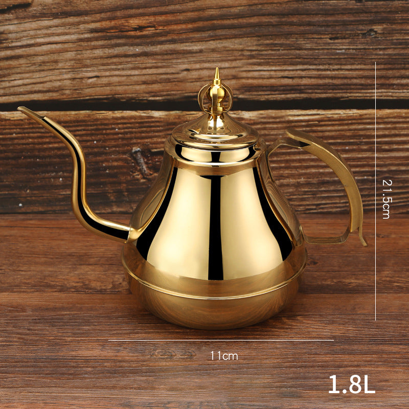 1.2/1.8L Latin Pot Stainless Steel Tea Pot with Tea Strainer Teapot Coffee Pot Induction Cooker Kettle Teaware Sets