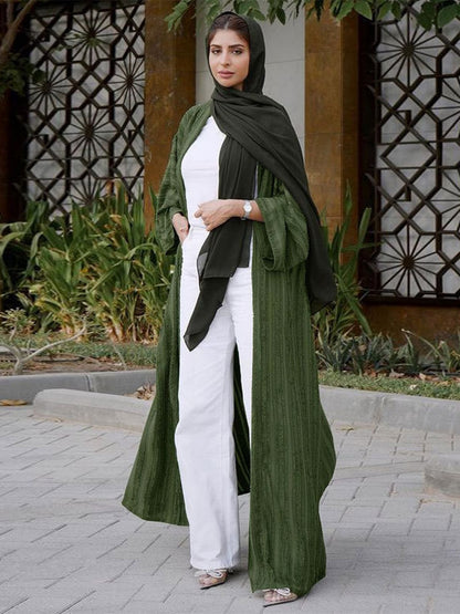 Colors Ramadan Eid Djellaba Abaya Dubai Long Sleeve Muslim Dress Kimono Opened Abaya Dubai Muslim Islam Abayas With Belt