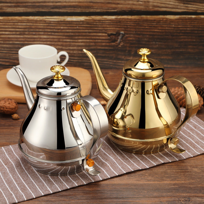 1.2/1.8L Latin Pot Stainless Steel Tea Pot with Tea Strainer Teapot Coffee Pot Induction Cooker Kettle Teaware Sets